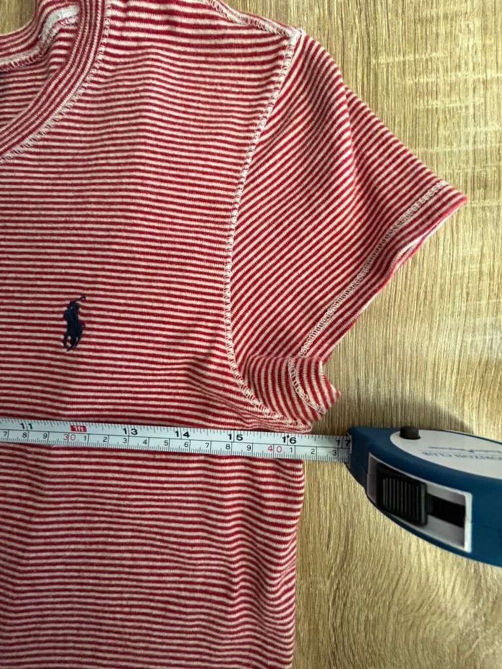 Polo Ralph Lauren Red & White Striped Tee Women Size Lotton Classic Logo Top - Picture 6 of 10